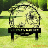 Family Hummingbird Garden Stake Custom Garden Name Metal Yard Sign Personalized Metal Sign Gift For Her - Garden Decor