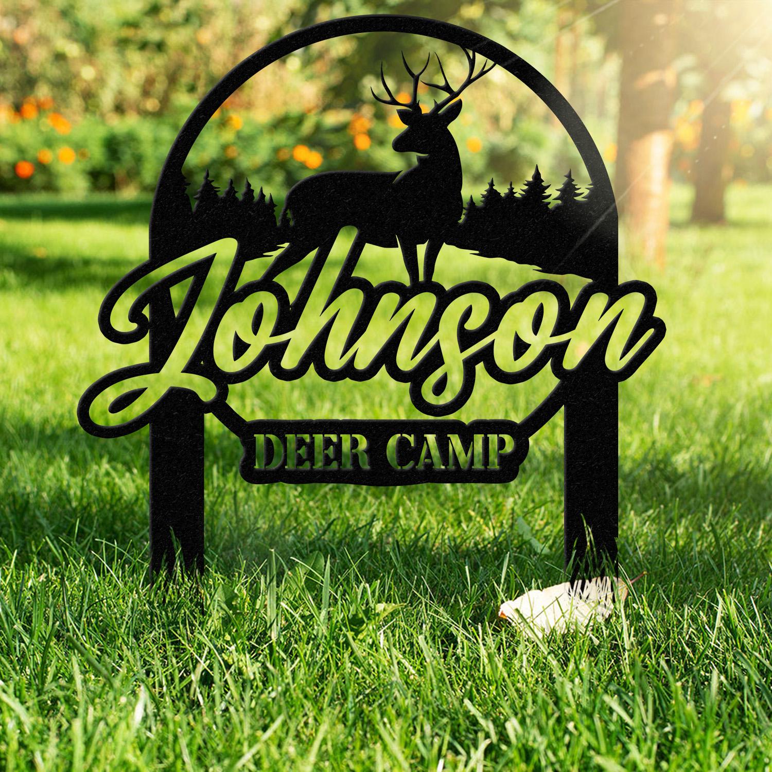 Family Hunting Metal Sign, Personalized Family Name Led Metal Sign, Outdoor Door Decor, Hunting Wall Art, Perfect Gift for Housewarming