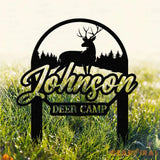 Family Hunting Metal Sign Personalized Family Name Led Metal Sign Outdoor Door Decor Hunting Wall Art Perfect Gift for