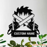 Family Name Chainsaw Metal Sign Personalized Family Name Led Metal Sign Outdoor Door Decor Address Wall Art