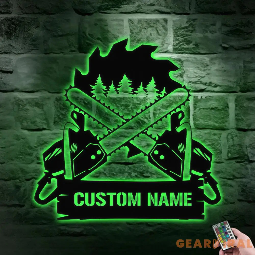 Family Name Chainsaw Metal Sign Personalized Family Name Led Metal Sign Outdoor Door Decor Address Wall Art