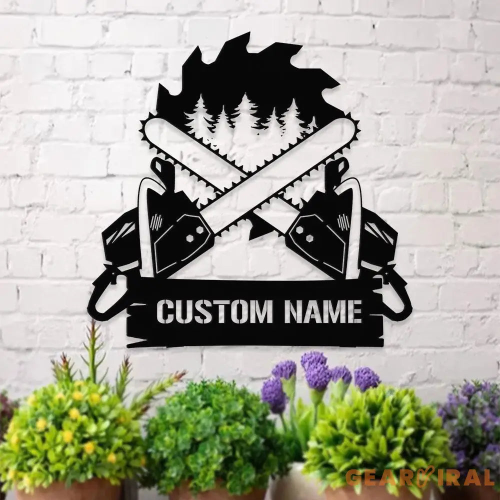 Family Name Chainsaw Metal Sign Personalized Family Name Led Metal Sign Outdoor Door Decor Address Wall Art