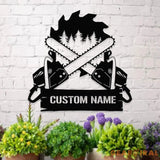 Family Name Chainsaw Metal Sign Personalized Family Name Led Metal Sign Outdoor Door Decor Address Wall Art