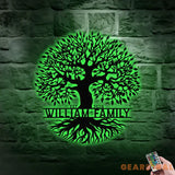Family Name Tree of Life Custom Metal Sign Led Light Metal Tree Home Decor Family Name Monogram Living Room Decor