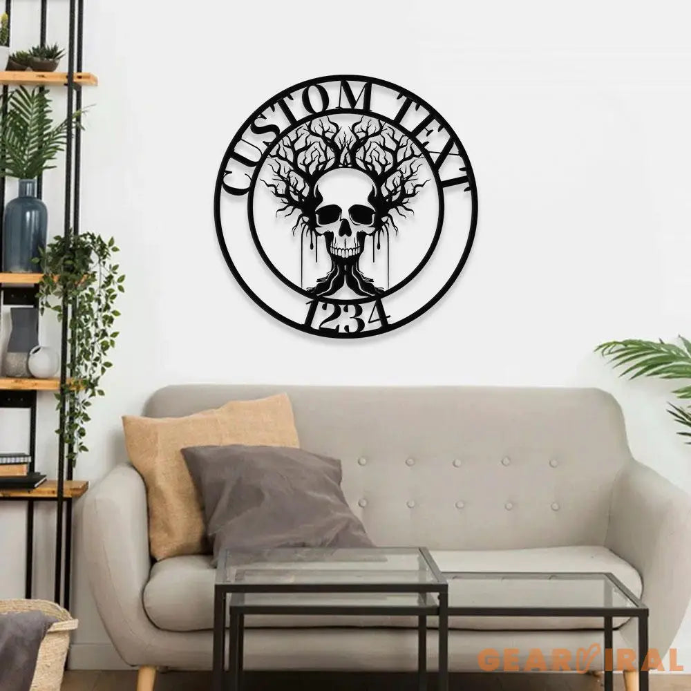 Family Tree Haloween Name Metal Sign with LED Lights Family Name Metal Sign Family Wall Decor Personalized Wall Art