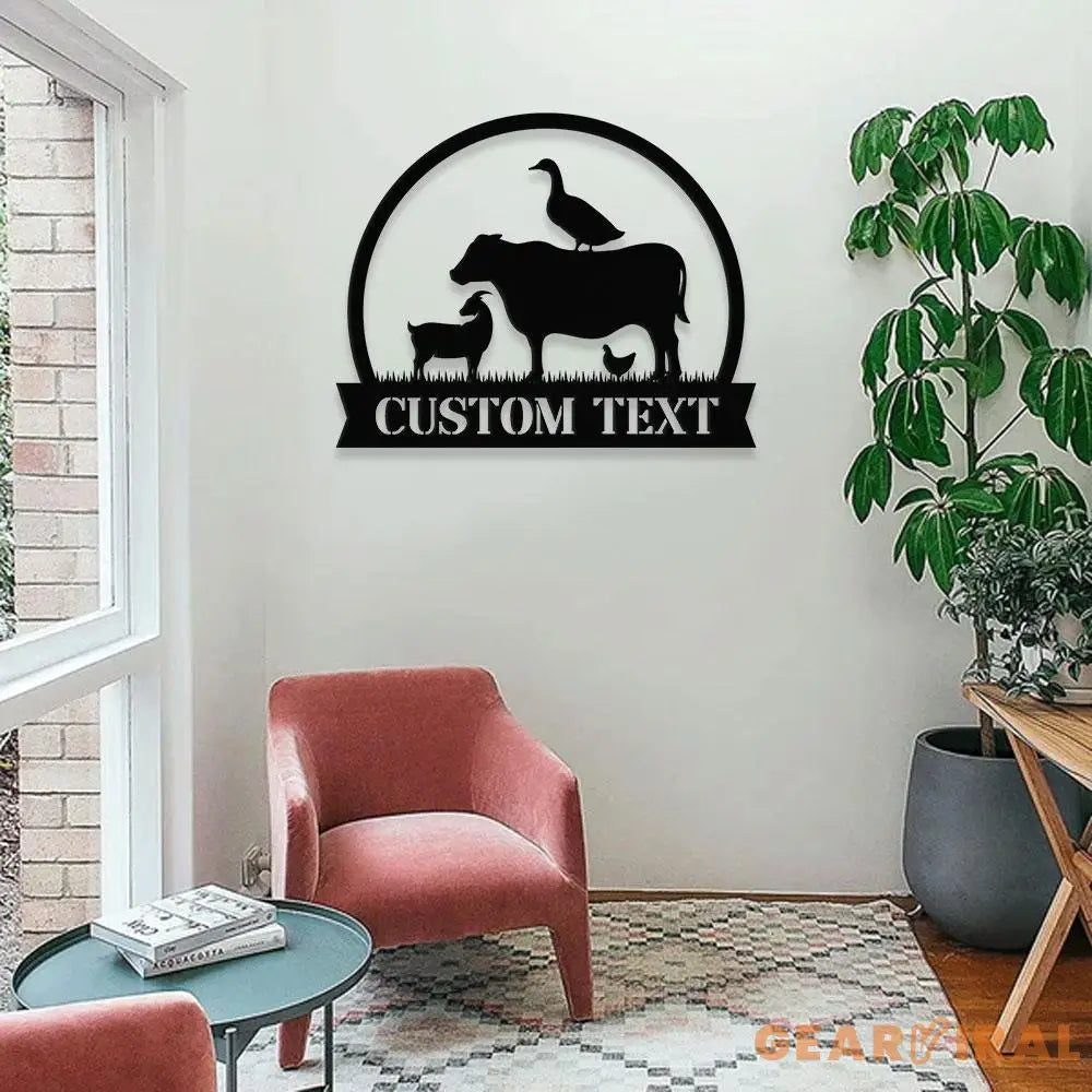 Farm Personalized Name Farm Metal Sign - Wall Farm Decor - Personalize Farm Home Sign - Metal Farm Family Name - Garden