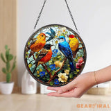 Faux Stained Glass Bird Suncatcher Stained Glass Ornament Birthday Gift For Her Mom Wife Grandma Bird Lover Gift