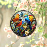 Faux Stained Glass Bird Suncatcher Stained Glass Ornament Birthday Gift For Her Mom Wife Grandma Bird Lover Gift