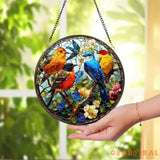 Faux Stained Glass Bird Suncatcher Stained Glass Ornament Birthday Gift For Her Mom Wife Grandma Bird Lover Gift