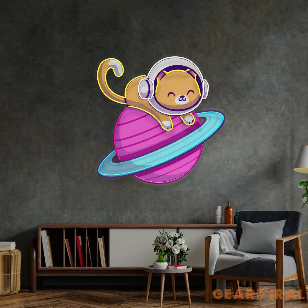 Feeline Astronaut Chilling LED Neon Sign Light Pop Art