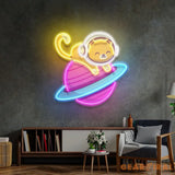 Feeline Astronaut Chilling LED Neon Sign Light Pop Art