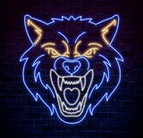 Fierce Wolf Neon Sign Custom Wolf Wall Art Animal Neon Light for Game Room Cool Neon Art for Bar Decor Gift for Wolf