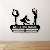 Figure Skater Medal Hanger Custom Monogram Name Metal Sign Personalized Figure Skating Medal Holder Monogram Figure