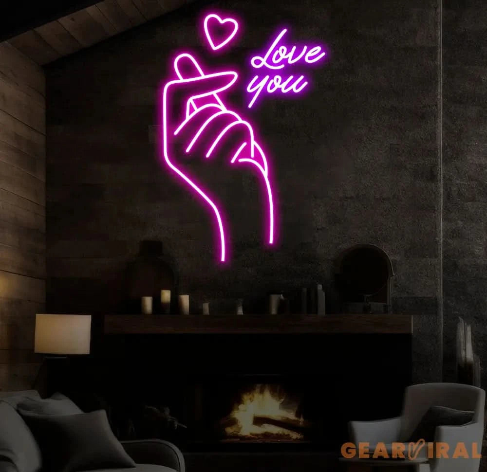 Finger Heart Neon Sign Hand Heart Neon Light Neon Sign For Bedroom Bar Pub Club Neon Sign Custom Love Led Home Decor