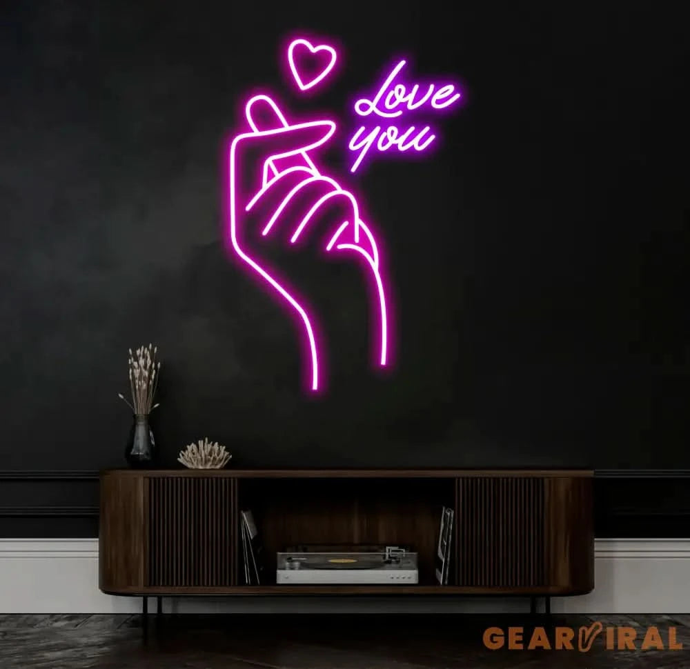 Finger Heart Neon Sign Hand Heart Neon Light Neon Sign For Bedroom Bar Pub Club Neon Sign Custom Love Led Home Decor