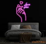 Finger Heart Neon Sign Hand Heart Neon Light Neon Sign For Bedroom Bar Pub Club Neon Sign Custom Love Led Home Decor