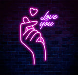 Finger Heart Neon Sign Hand Heart Neon Light Neon Sign For Bedroom Bar Pub Club Neon Sign Custom Love Led Home Decor