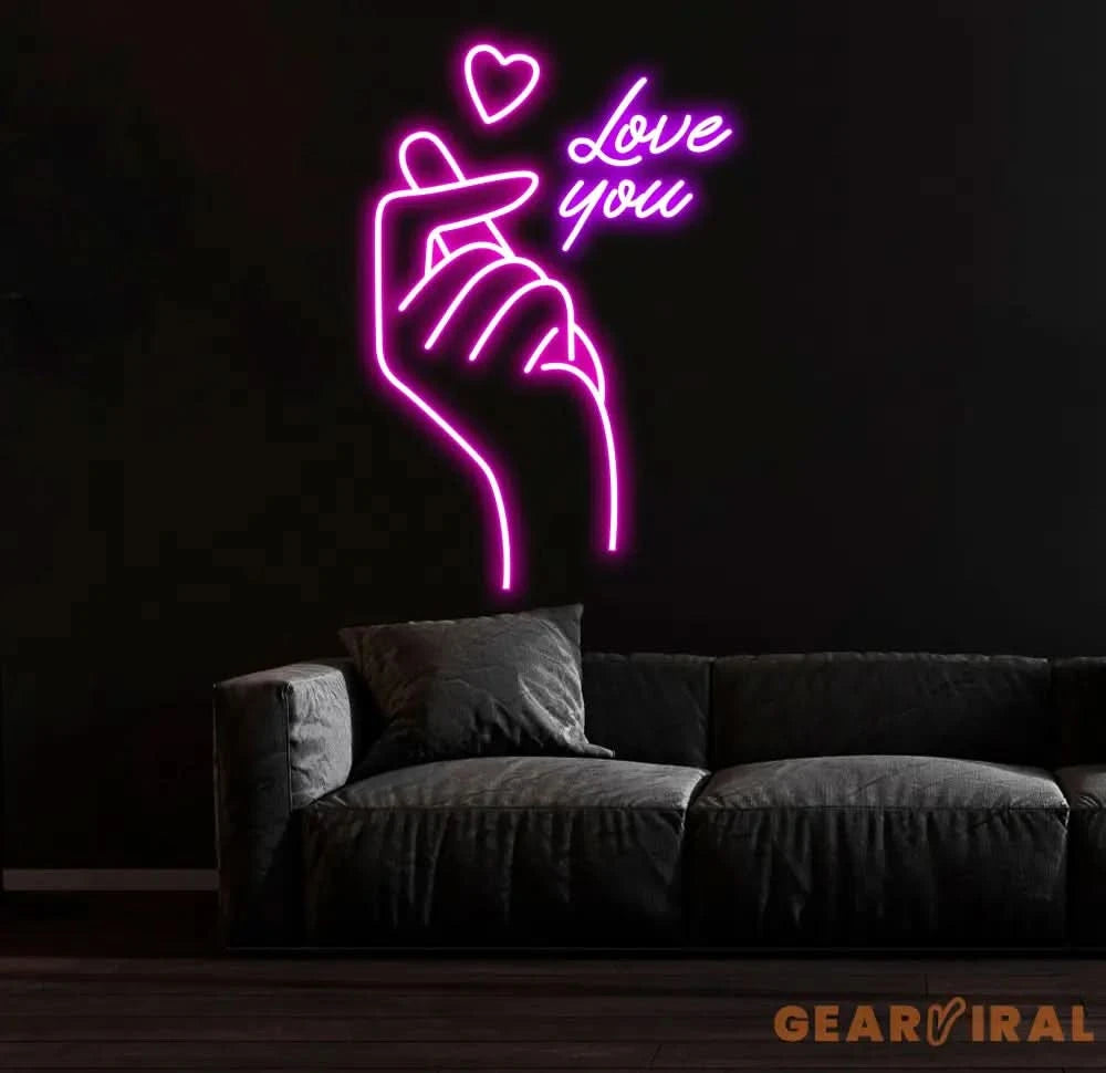 Finger Heart Neon Sign Hand Heart Neon Light Neon Sign For Bedroom Bar Pub Club Neon Sign Custom Love Led Home Decor