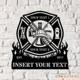 Firefighter Personalized Metal Sign LED Lights Fire Department Name Number Laser Cut Metal Decor - Gearviral