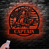 Firefighter Personalized Metal Sign with Led Lights, Fire Department Decoration, Firewoman Appreciation Gift - Gearviral