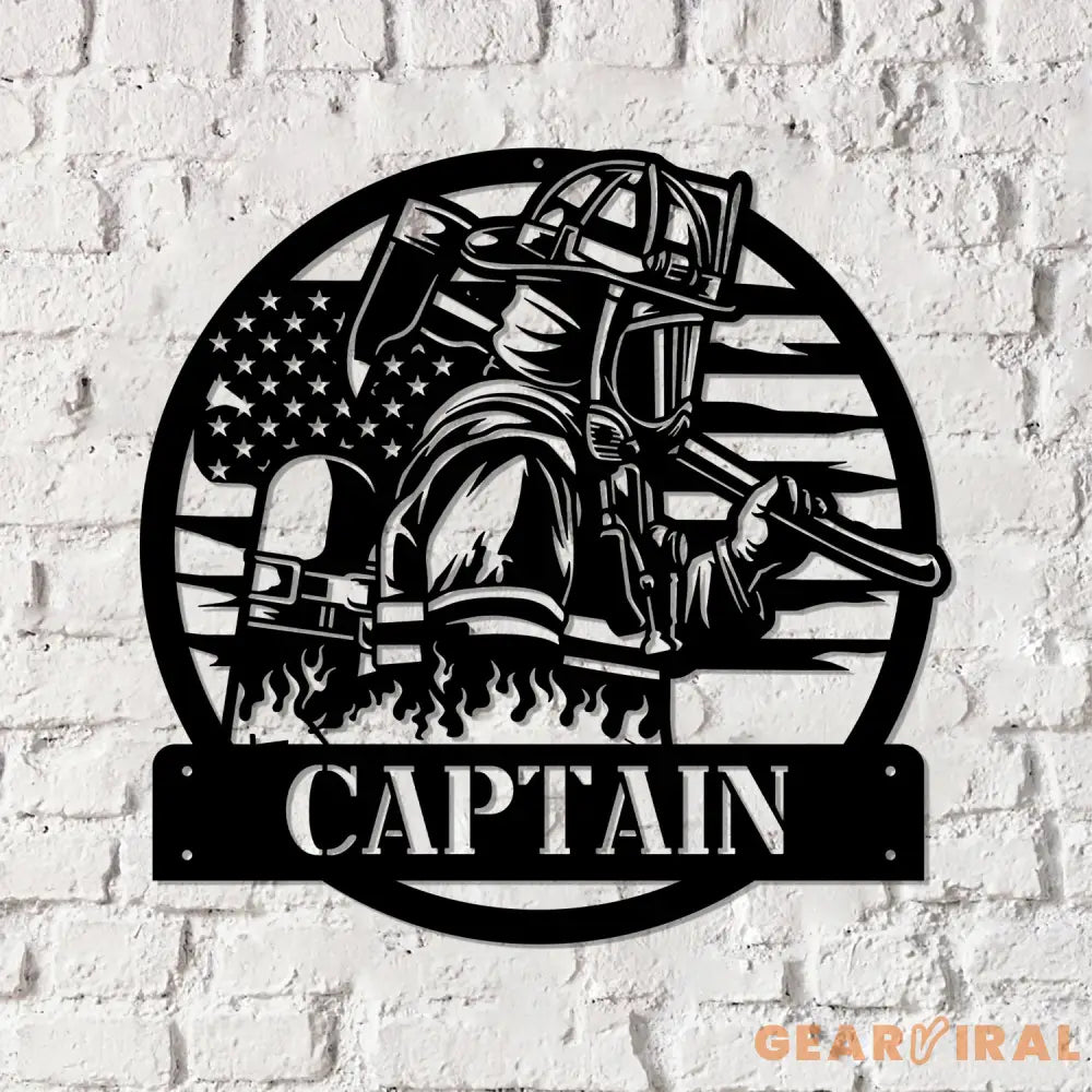 Firefighter Personalized Metal Sign with Led Lights Fire Department Decoration Firewoman Appreciation Gift - Gearviral
