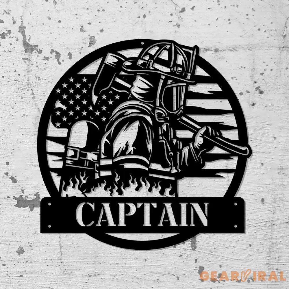 Firefighter Personalized Metal Sign with Led Lights Fire Department Decoration Firewoman Appreciation Gift - Gearviral