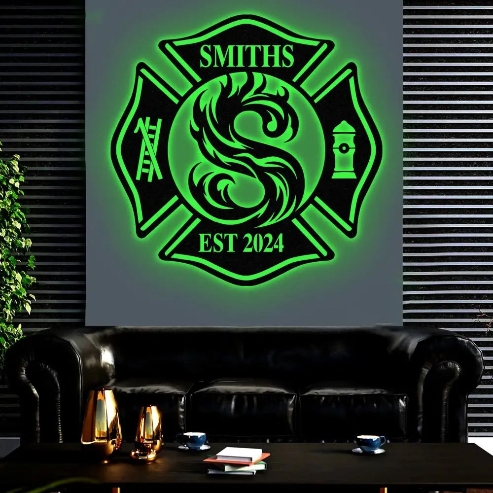 Fireman Sign with Last Name Personalized Metal Maltese Cross Sign Firefighter Gift First Responder Gift Fireman Metal