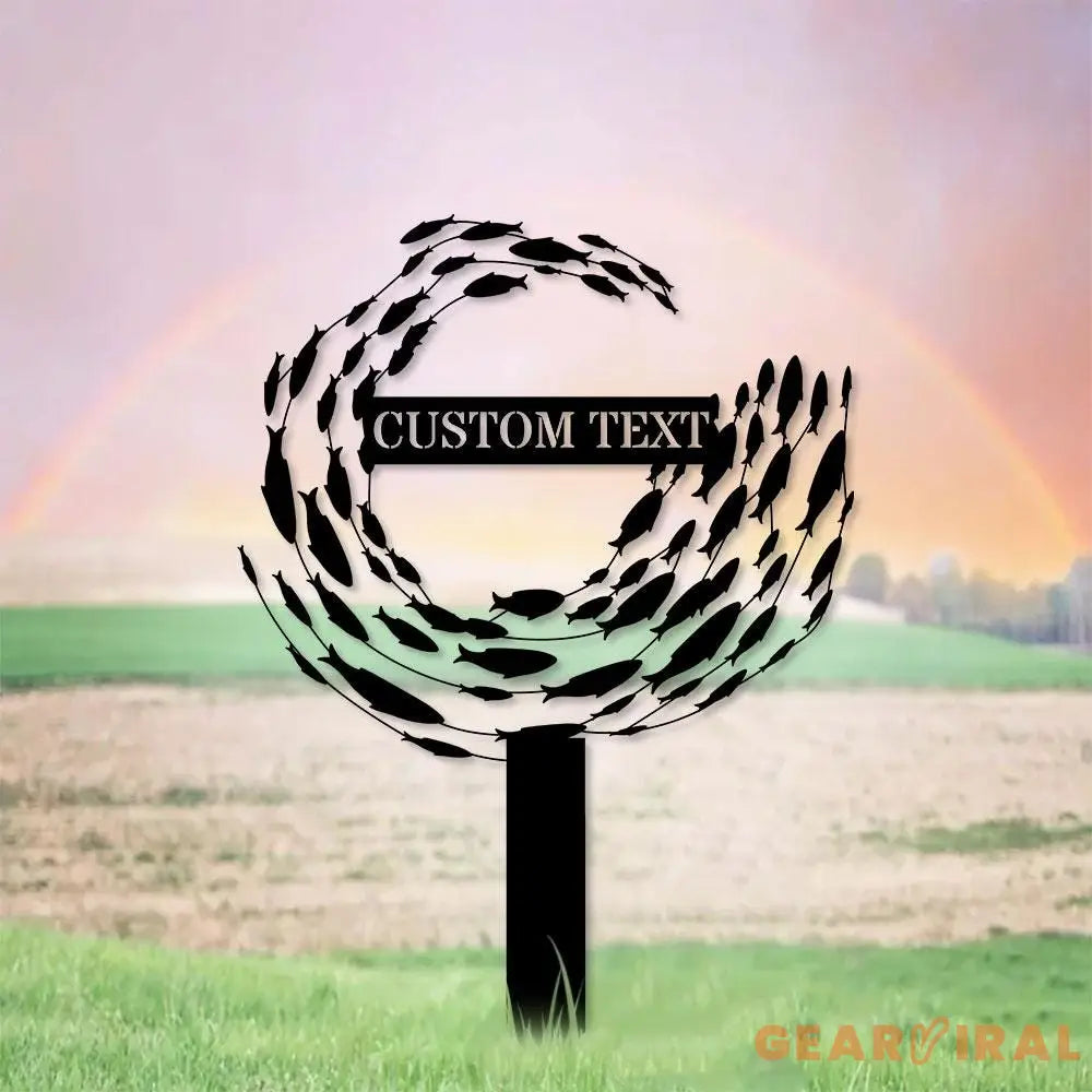 Fishing Art Metal Sign Metal Stake Personalized Name Yard Sign Outdoor Door Garden Decor Metal Sign Fishing Sign