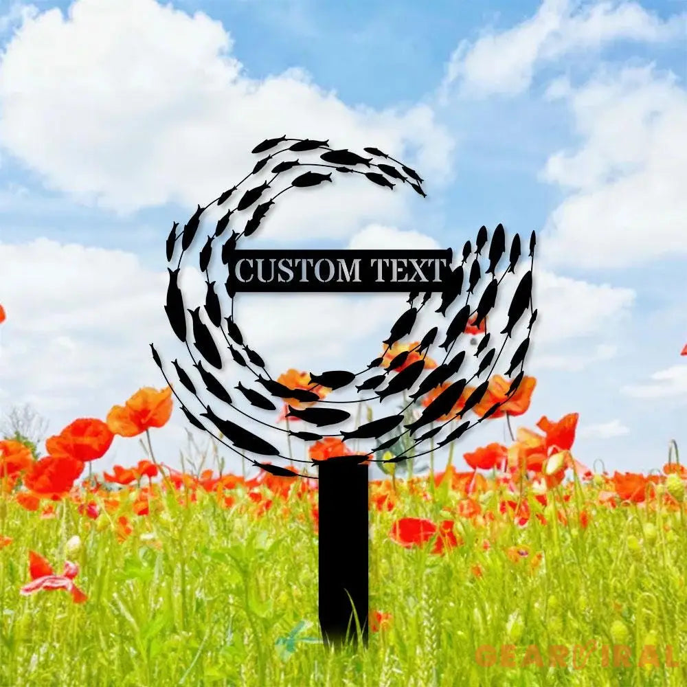 Fishing Art Metal Sign Metal Stake Personalized Name Yard Sign Outdoor Door Garden Decor Metal Sign Fishing Sign