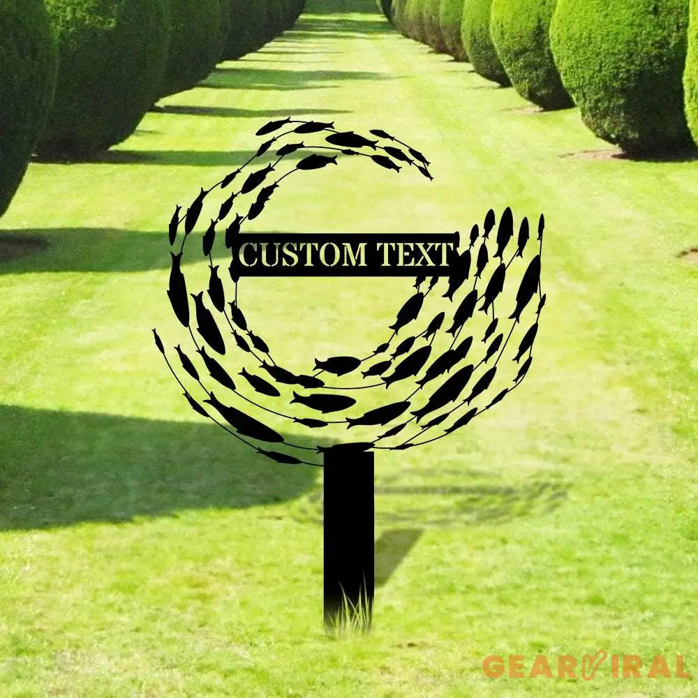 Fishing Art Metal Sign Metal Stake Personalized Name Yard Sign Outdoor Door Garden Decor Metal Sign Fishing Sign