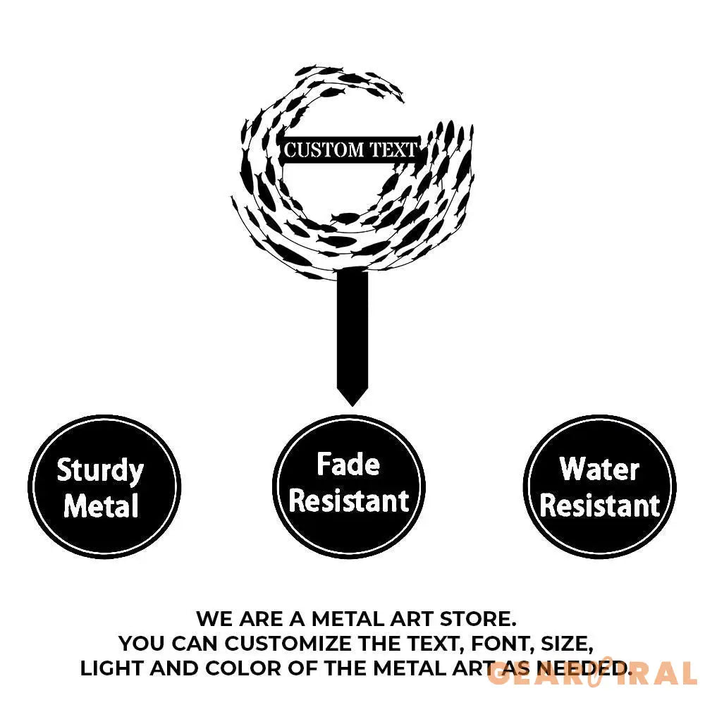 Fishing Art Metal Sign Metal Stake Personalized Name Yard Sign Outdoor Door Garden Decor Metal Sign Fishing Sign