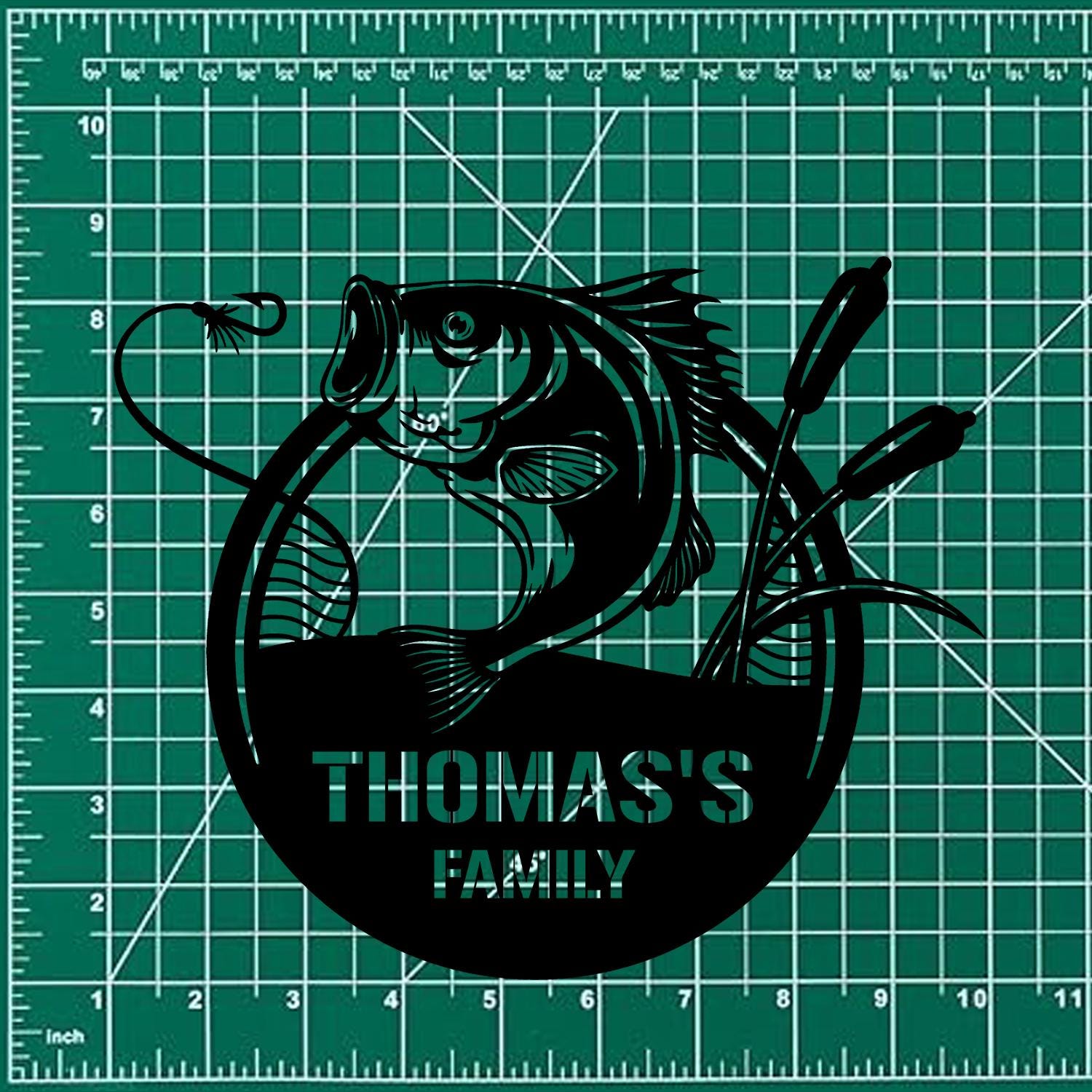 Fishing Family Metal LED Sign, Personalized Family Name Metal Sign, Outdoor Door Decor, Fishing Lover Wall Art, Gift for Housewarming