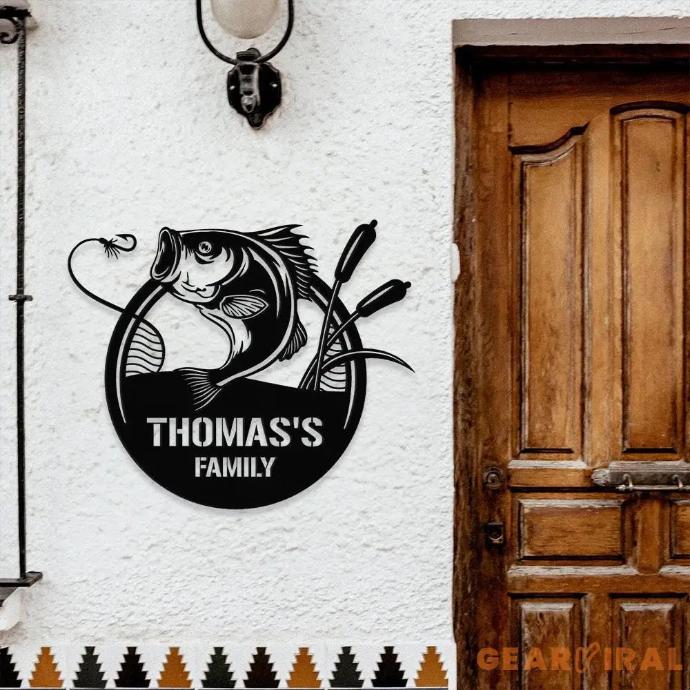 Fishing Family Metal LED Sign Personalized Family Name Metal Sign Outdoor Door Decor Fishing Lover Wall Art Gift for