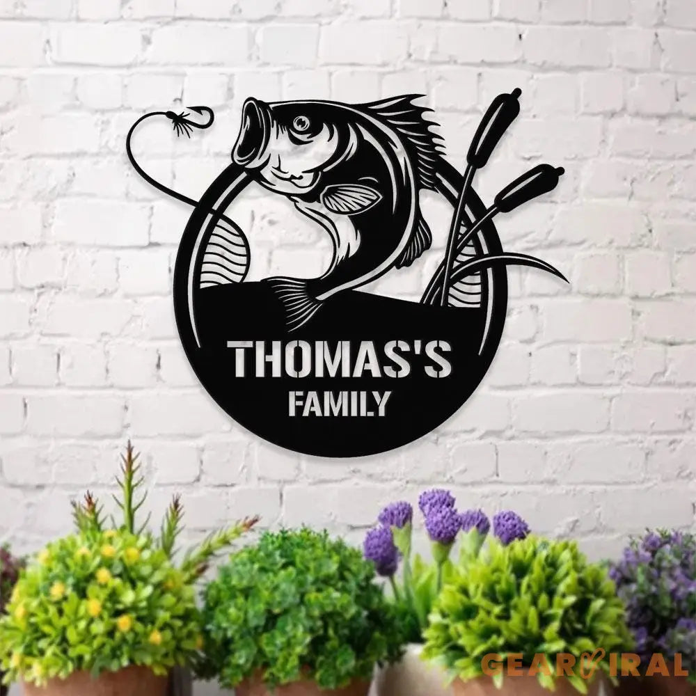 Fishing Family Metal LED Sign Personalized Family Name Metal Sign Outdoor Door Decor Fishing Lover Wall Art Gift for