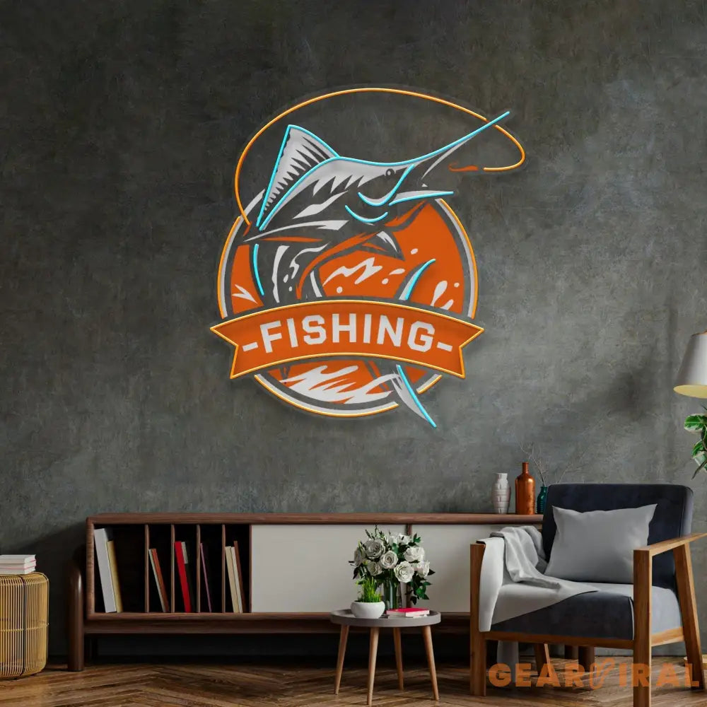 Fishing Logo LED Neon Sign Light Pop Art
