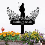Fishing Lover Memorial Remembering Stake Personalized Metal Garden Marker Memorial Metal Sign Sympathy Gift Grave