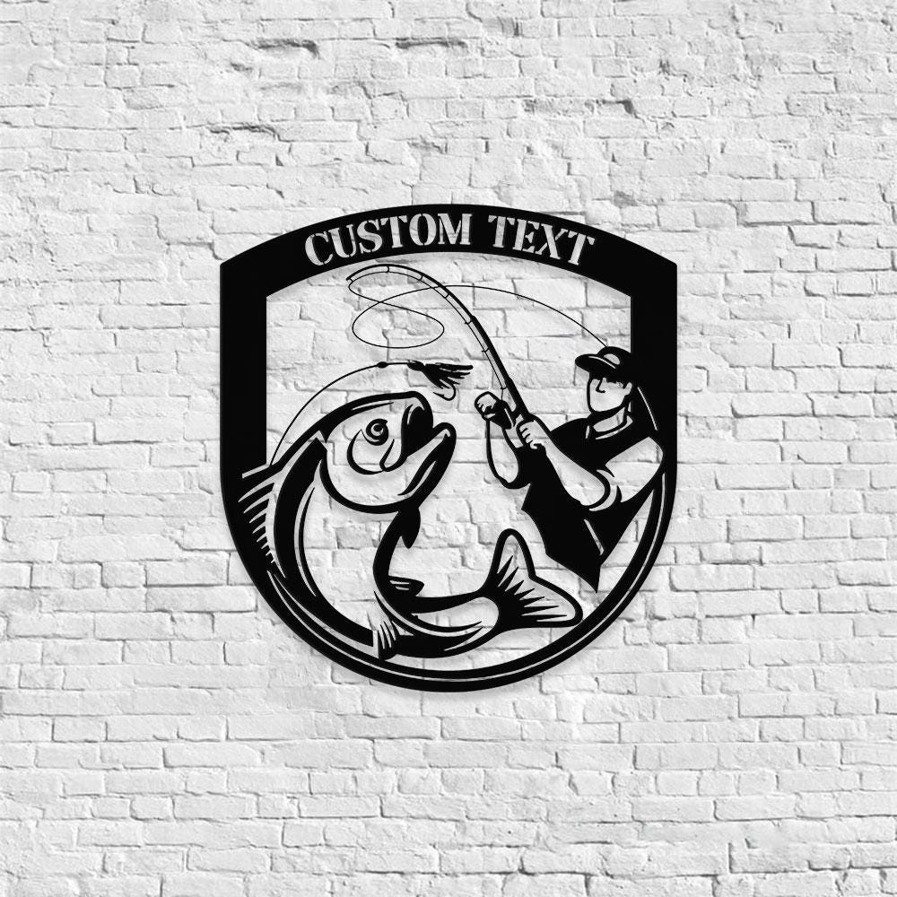 Fishing Number Address Metal Sign, Personalized Family Name Metal Sign, Outdoor Door Decor,  Address Wall Art, Gift for Housewarming