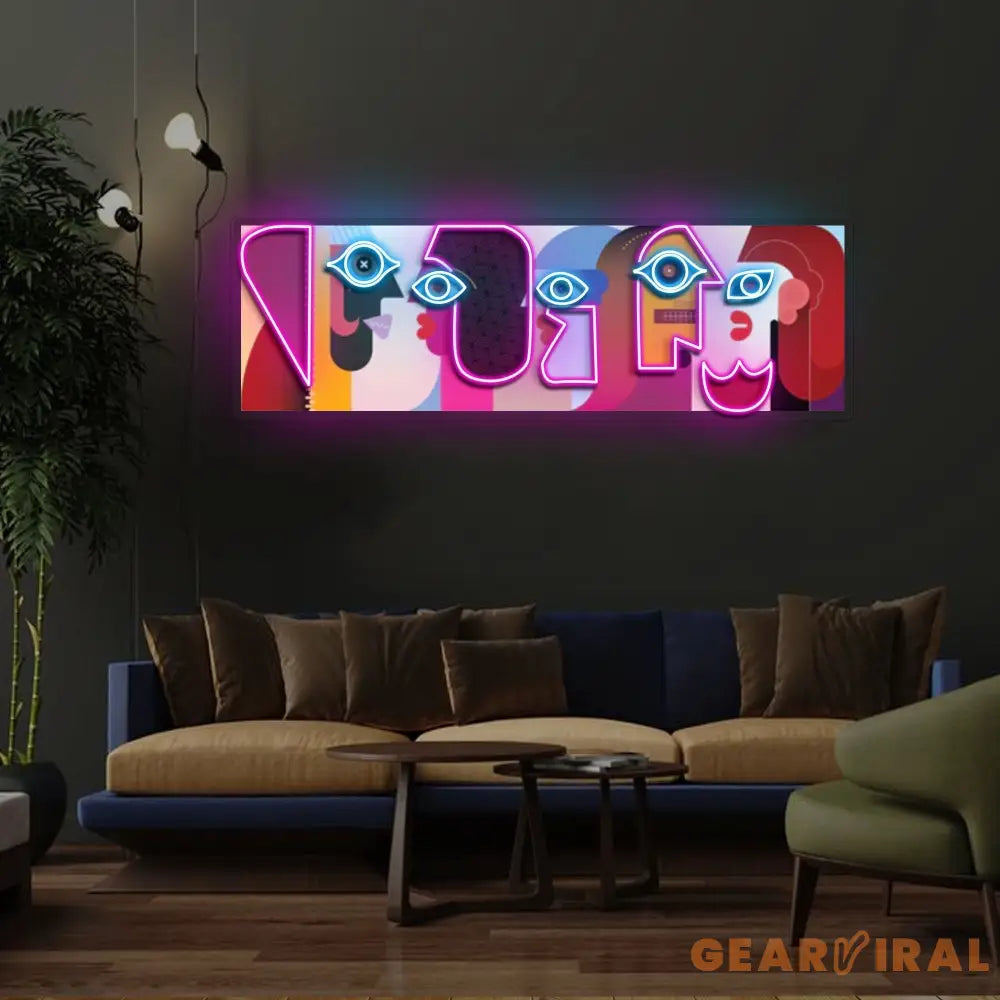 ’Five Faces’ Neon x Acrylic Artwork