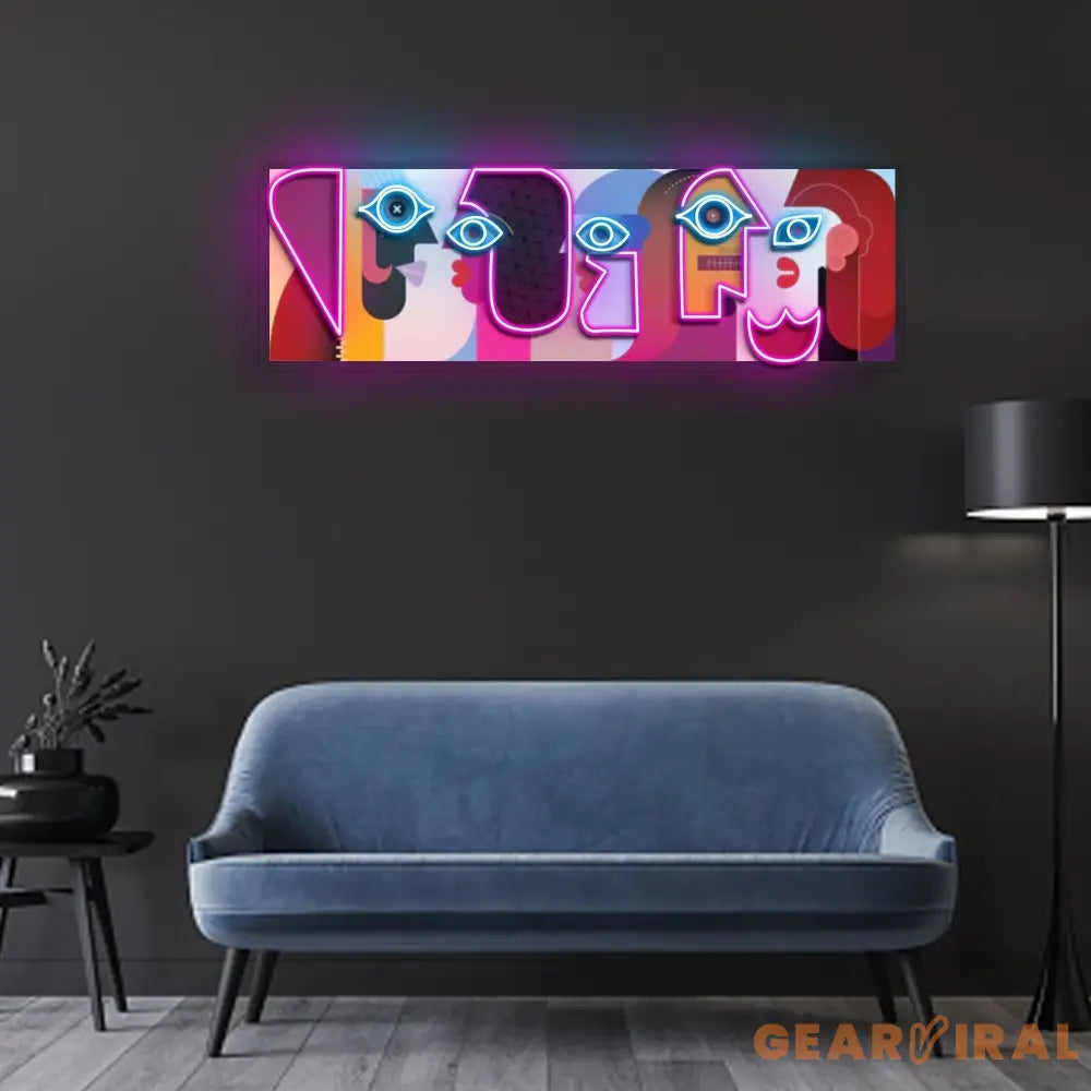 ’Five Faces’ Neon x Acrylic Artwork