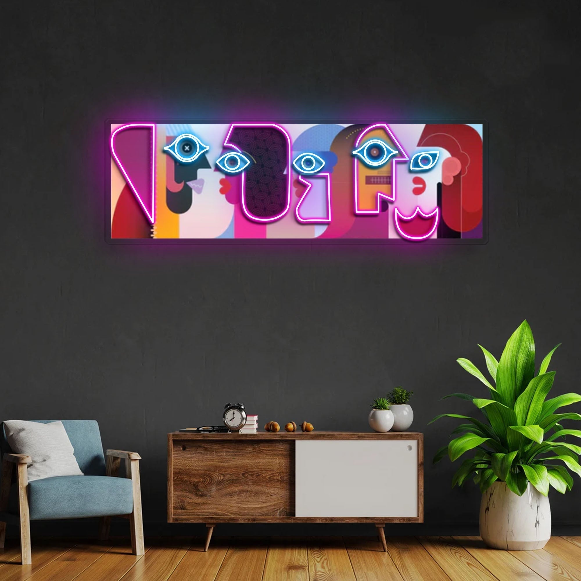 "Five Faces" Neon x Acrylic Artwork