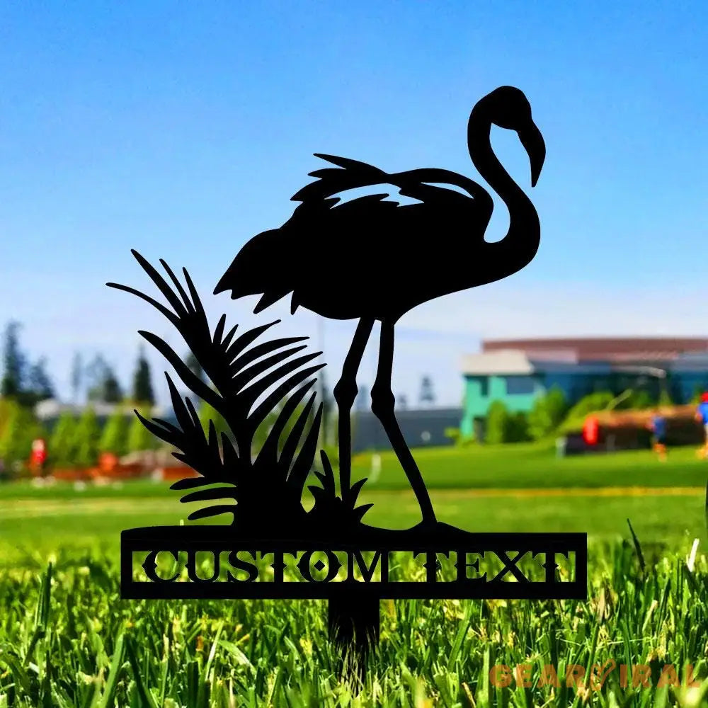 Flamingo Garden Metal Stake Personalized Flamingo Family Name Yard Sign Outdoor Door Garden Decor Metal Sign Gift for