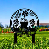Flower Garden Custom Metal Sign - Garden Metal Stake - Personalize Garden Metal Sign - Personalize Garden Yard Sign - Housewarming