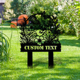 Flower Garden Custom Metal Sign - Personalize Garden Decor - Garden Metal Stake -  Metal Yard Art, Garden Decor