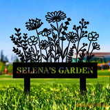 Flower Garden Family Custom Name Garden Stake Custom Garden Name Metal Sign Personalized Metal Gardening - Custom Yard