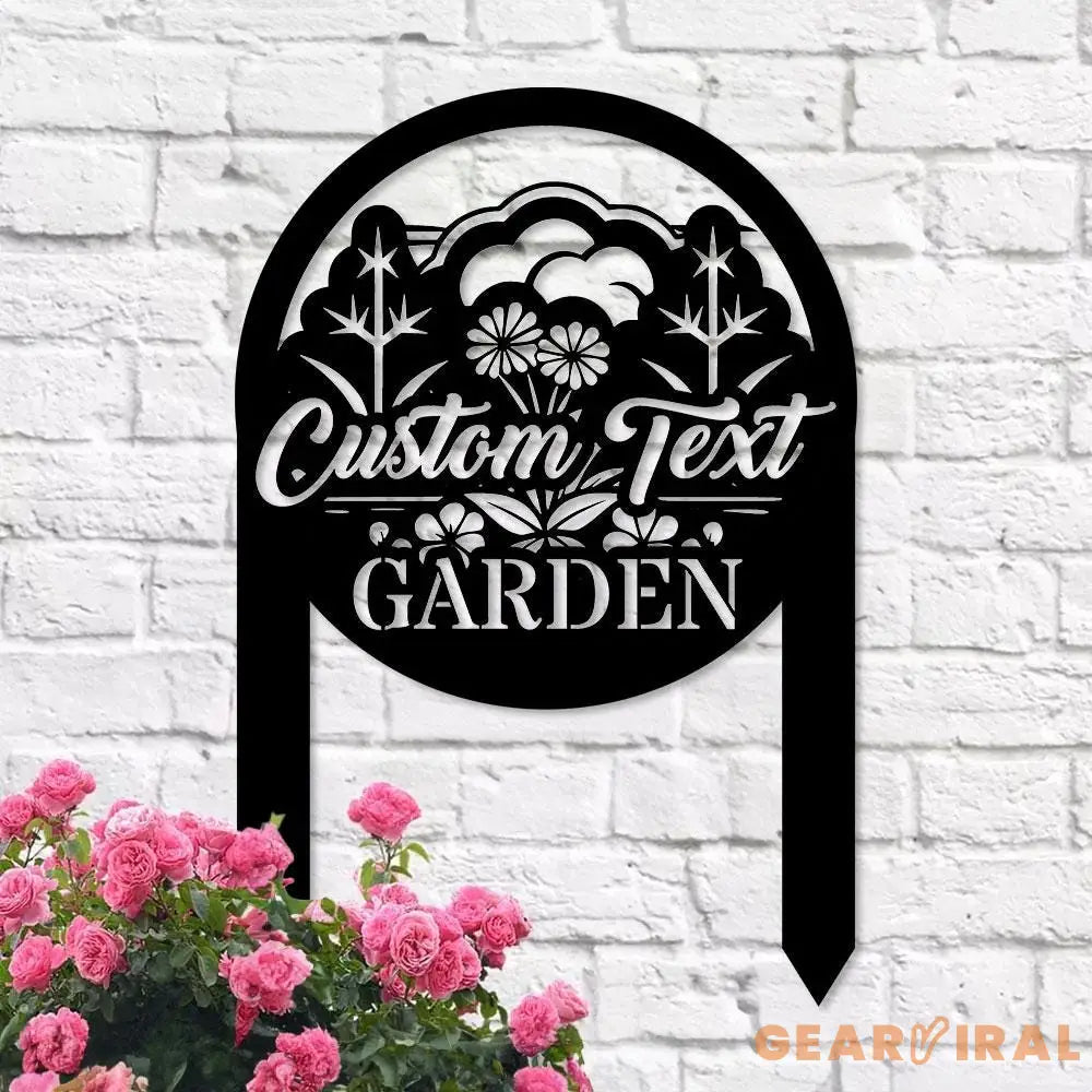 Flowers Garden Sign Metal Stake Personalized Name Yard Sign Outdoor Door Garden Decor Metal Sign Gift for Garden Lovers