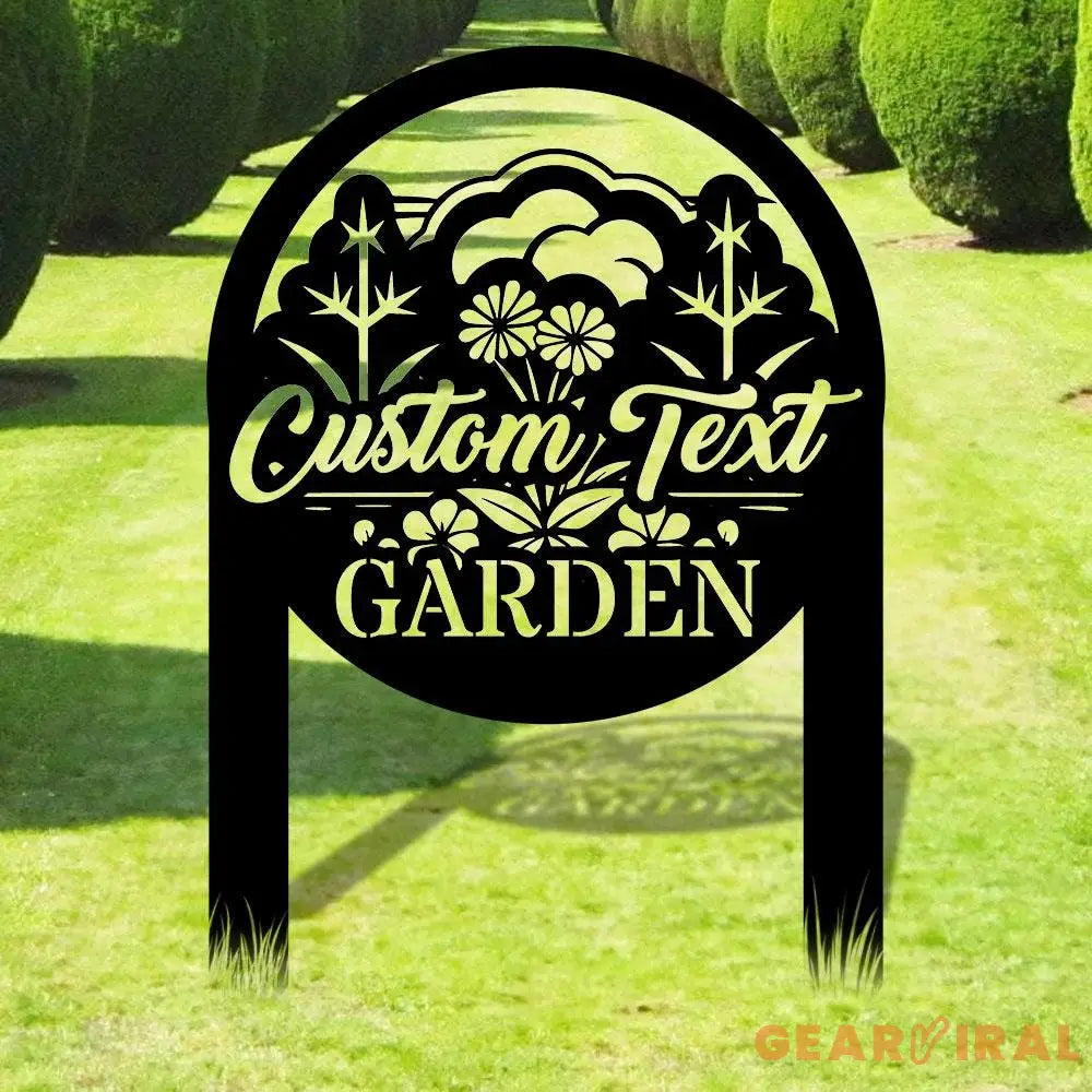 Flowers Garden Sign Metal Stake Personalized Name Yard Sign Outdoor Door Garden Decor Metal Sign Gift for Garden Lovers