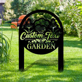 Flowers Garden Sign Metal Stake Personalized Name Yard Sign Outdoor Door Garden Decor Metal Sign Gift for Garden Lovers