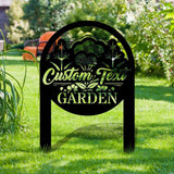 Flowers Garden Sign Metal Stake, Personalized Name Yard Sign, Outdoor Door Garden Decor, Metal Sign, Gift for Garden Lovers, Housewarming
