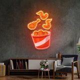 Flying Fried Chicken LED Neon Sign Light Pop Art