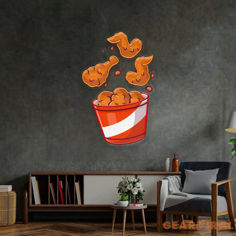 Flying Fried Chicken LED Neon Sign Light Pop Art